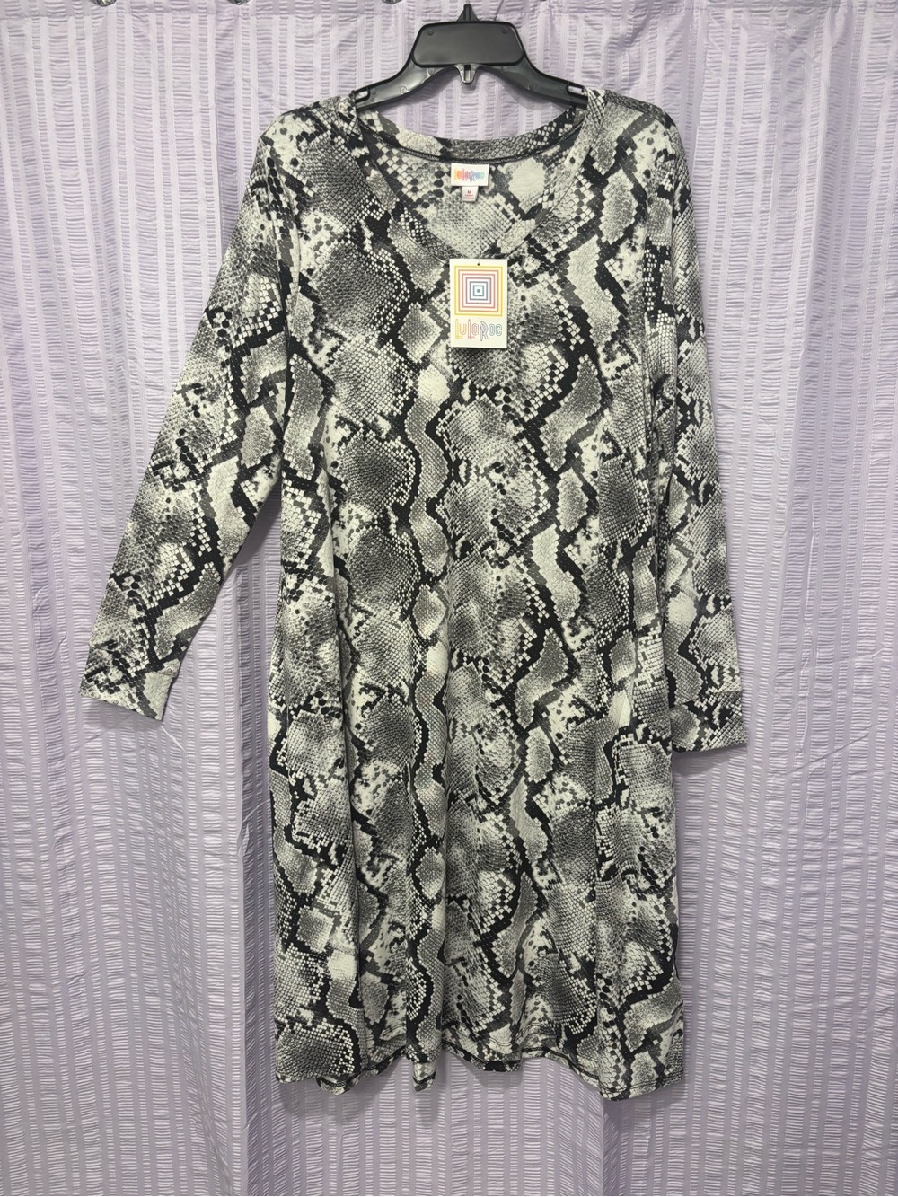 NWT LuLaRoe Snakeskin Print V-Neck Long Sleeve Dress